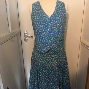 Prairie style 1980s skirt waistcoat Size 14 / 16