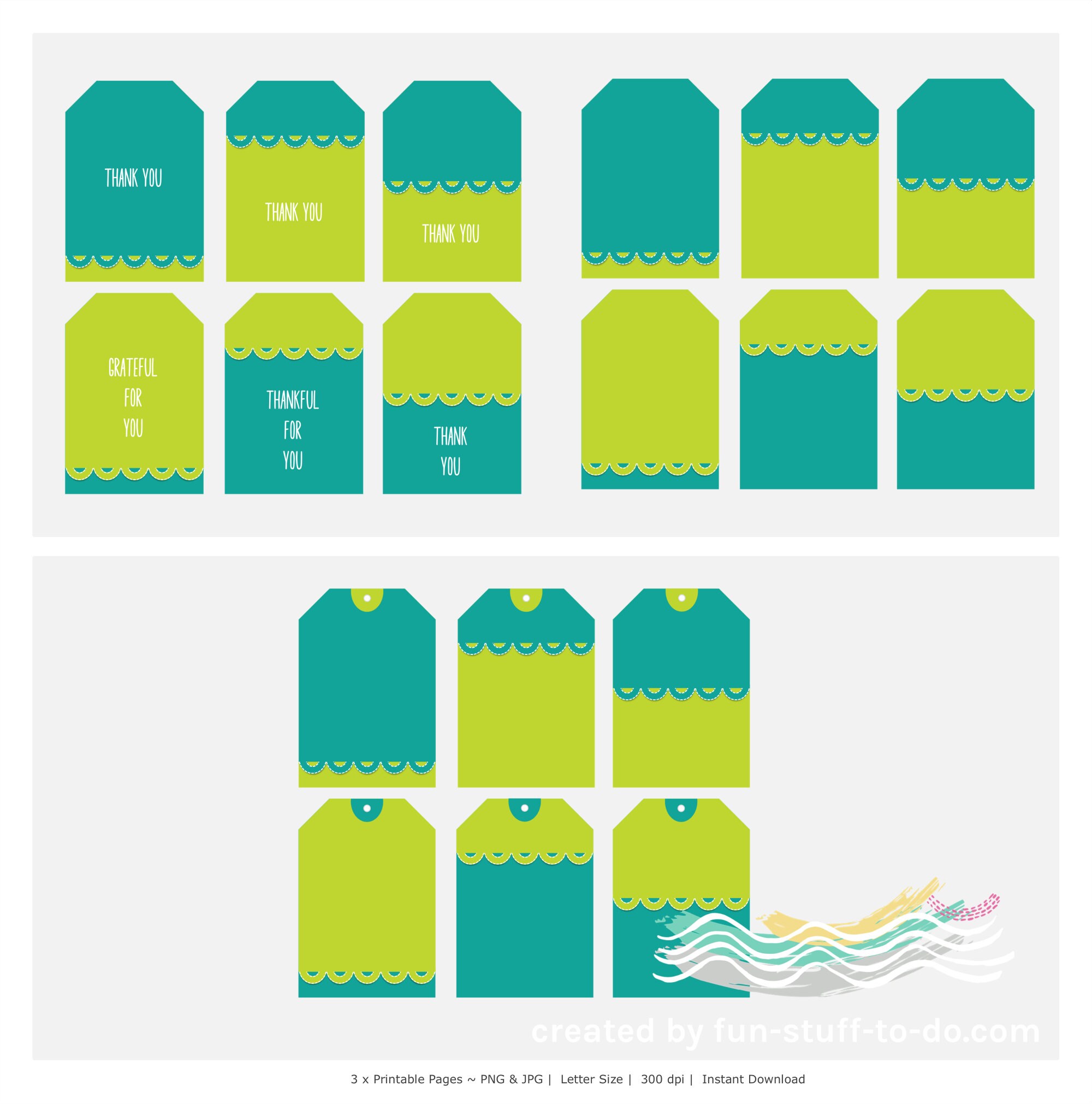 Pretty Tag Pretty Printable Gift Tags A Hang Tag for All Occasion Includes Thank ...