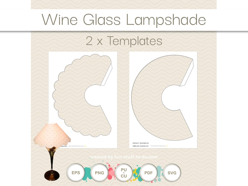 Wine Glass Tea Light Lampshade Template Transparent Overlay Package - 2 X Templates in Package ...