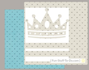 Paper Crown With Gemstones - Digital Transparent Overlay Template Package