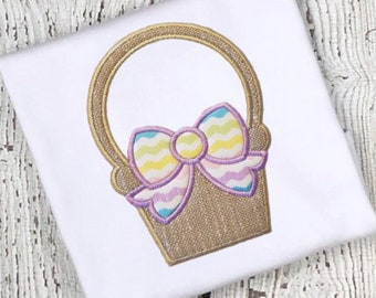 Easter Basket Applique Design - Easter Embroidery Design - Basket Embroidery Design
