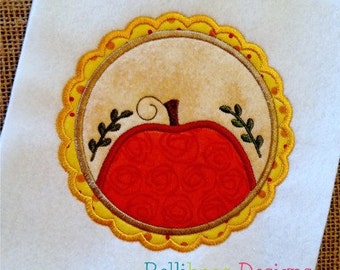 Pumpkin Applique Design - Fall Applique Design - Thanksgiving Applique Design