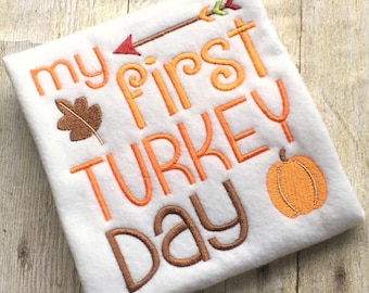 Turkey Embroidery design - Thanksgiving Embroidery Design - First Thanksgiving