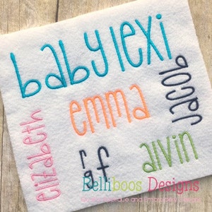 Baby Lexi Embroidery Font - Embroidery Font - Block Embroidery Font - Embroidery Alphabet - Monogram Embroidery Font