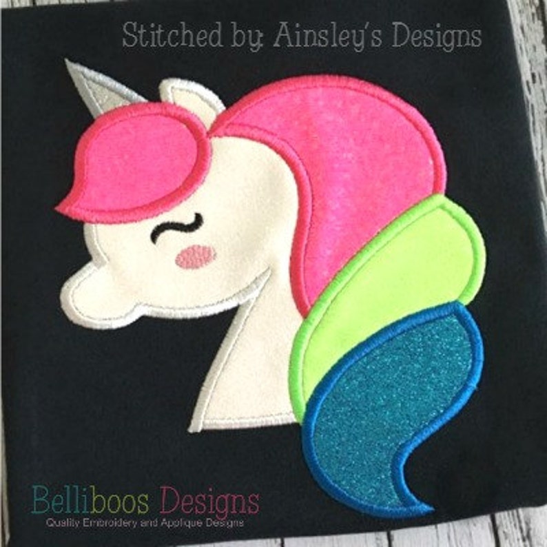 Unicorn Applique Design Unicorn Embroidery Design Rainbow Etsy New Zealand