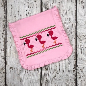 Flamingo Faux Smock - Flamingo Stickdatei - Sommer Stickdatei