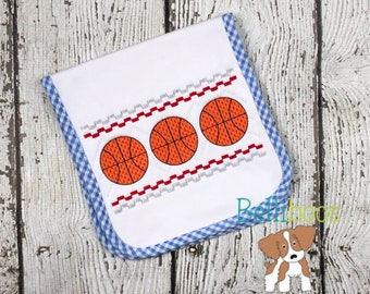 Basketball Faux Smocking - Basketball Embroidery Design - Sports Faux Smocking - Sports Embroidery Design