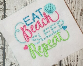 Beach Embroidery Design - Beach Embroidery Saying - Summer Embroidery Design - Summer Embroidery Saying - Embroidery Design