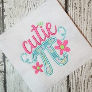 School Embroidery Design - Pi Embroidery Design - School Applique Design - Pi Applique Design - Embroidery Saying