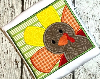 Turkey Applique Design - Turkey Embroidery Design - Thanksgiving Embroidery Desgin