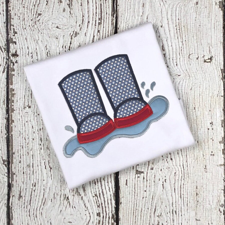 embroidered rain boots