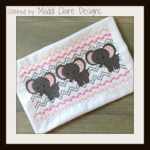Elephant Faux Smocking - Elephant Embroidery Design - Faux Smocking - Embroidery Design - Baby Embroidery