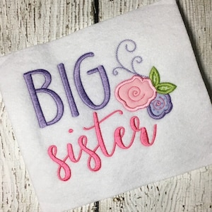 Big Sister Embroidery Saying