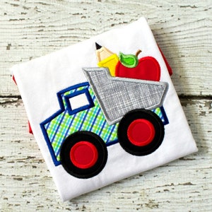 Back to School Applique Design - Dump Truck Applique Design