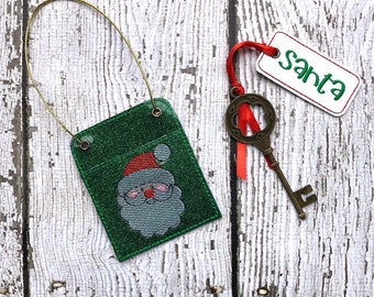 ITH In the Hoop Santa Key Door Hanger Embroidery Design