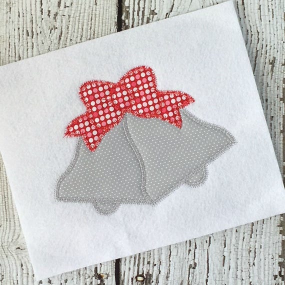 Christmas Bells Applique Design Vintage Zig Zag Applique | Etsy
