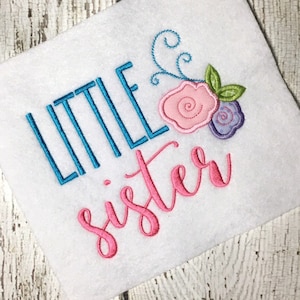 Little Sister Embroidery Saying