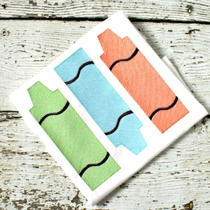 Crayon Sketch Embroidery Design - School Embroidery Design - Back to School Embroidery Design