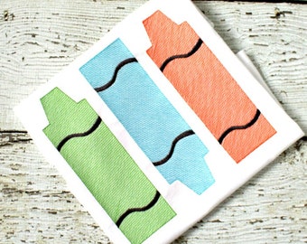 Crayon Sketch Embroidery Design - School Embroidery Design - Back to School Embroidery Design