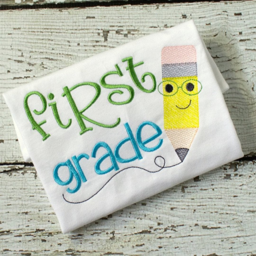 First Grade Embroidery Design - Back to School Embroidery Design ...
