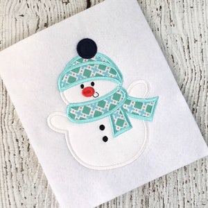 snowman applique design - Christmas applique Design - Winter Applique Design