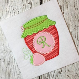 Strawberry Applique Design - Summer Applique Design - Kitchen Applique Design