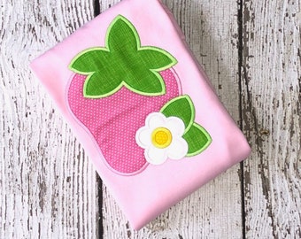 Strawberry Applique Design - Summer Applique Design - Kitchen Applique Design