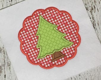 Christmas Tree Applique Design - Christmas Embroidery Design