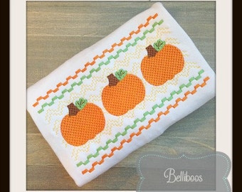 Pumpkin Faux Smocking - Fall Embroidery Design - Halloween Faux Smocking