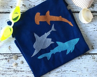 Shark Embroidery Design - Shark Sketch Embroidery Design - Beach Embroidery