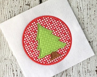 Christmas Tree Applique Design - Christmas Embroidery Design