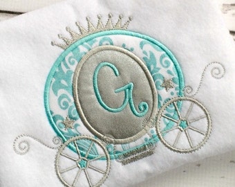 Princess Carriage Applique Design - Princess Carriage Embroidery Design