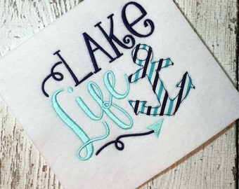 Lake Embroidery Design Saying