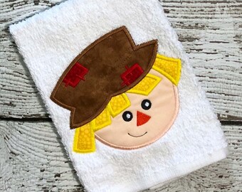 Scarecrow Applique Design - Scarecrow Embroidery Design - Farm Applique Design