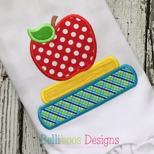 Apple and Books Applique - Back to School Applique