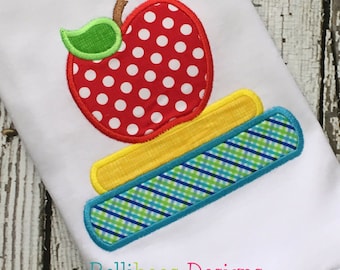 Apple and Books Applique - Back to School Applique