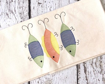 Fishing Embroidery Design - Fishing Sketch Embroidery - Fishing Lures Embroidery Design