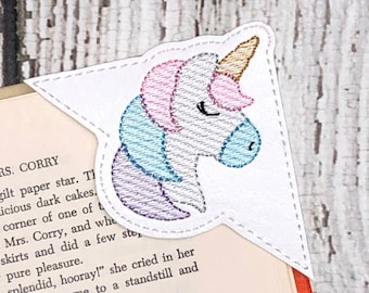 Unicorn Bookmark ITH Embroidery Design (Digital Download)