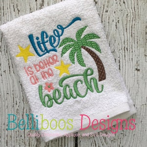 Beach Embroidery Saying - Beach Embroidery Design