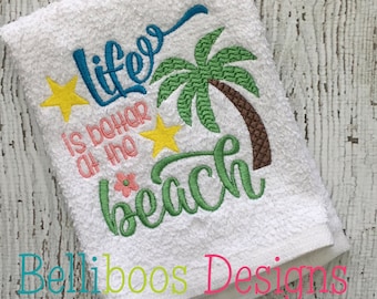 Beach Embroidery Saying - Beach Embroidery Design