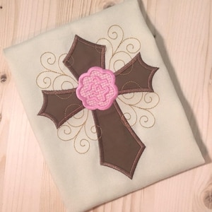 Cross Applique - Cross Embroidery - Religious Applique - Easter Applique