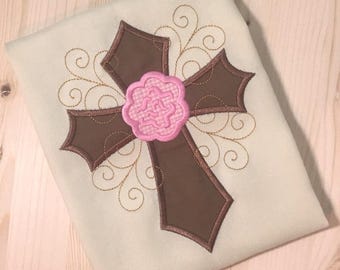Cross Applique - Cross Embroidery - Religious Applique - Easter Applique