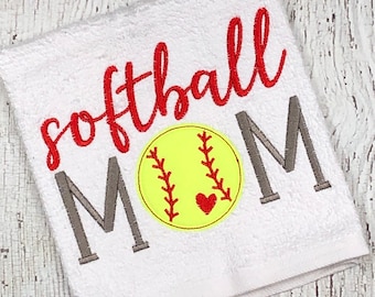 Softball Applique Design - Softball Mom Embroidery Design - Softball Embroidery Saying