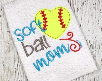 Softball Applique Design - Softball Mom Embroidery Design - Softball Embroidery Saying