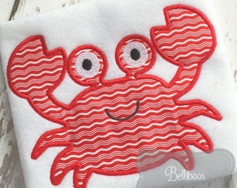 Crab Applique Design - Crab Embroidery Design - Beach Applique Design - Summer Applique Design - Beach Embroidery Design - Summer Embroidery