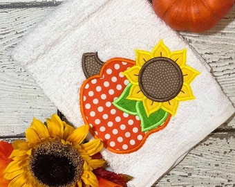 Pumpkin Applique Design - Flower Applique - Fall Applique Design -Fall Embroidery design