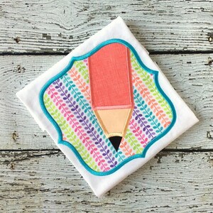 Pencil Applique Design - School Applique Design - Back to School Applique Design