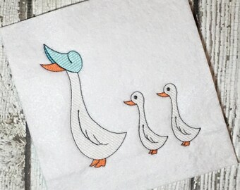 Goose Embroidery - Goose Sketch Embroidery - Spring Embroidery Design - Nursery Embroidery Design - Baby Embroidery Design