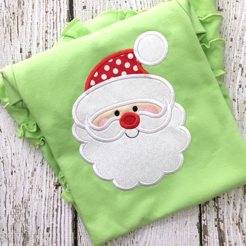 Santa Applique Embroidery Design Christmas Applique Etsy