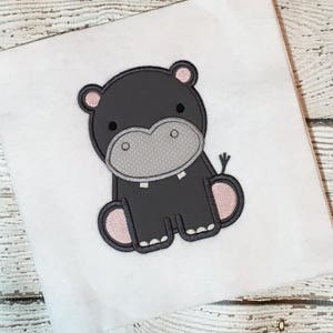 Nilpferd Applikation Design - Nilpferd Applikation - Zoo Applikation - Tier Applikation - Safari Applikation - Stickapplikation - Kinderzimmer Applikation